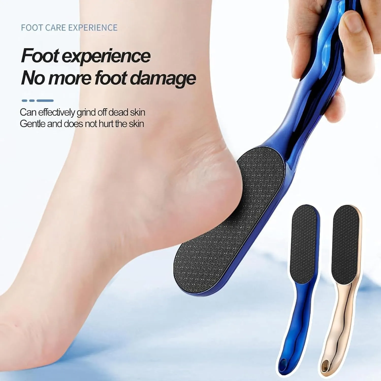 Beyond The Cream Foot File, Nano Glass Foot File Callus Remover, Professional Foot Care Tools to Removes Hard Skin and Dead Skin for Dry and Wet Feet (Blue Gold)