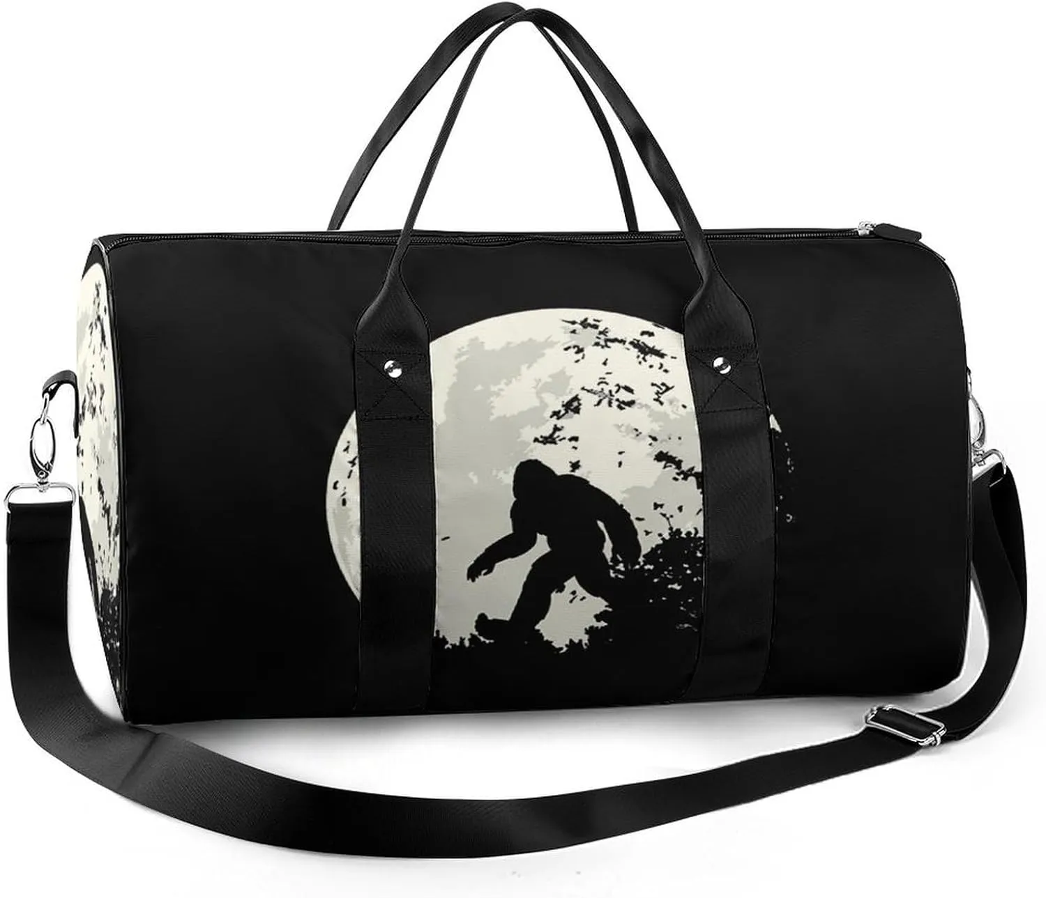 Bigfoot Moon Sasquatch Travel Duffel Bag Weekender Carry On Tote Bag Large Capacity Overnight Bag, style