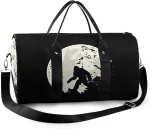 Bigfoot Moon Sasquatch Travel Duffel Bag Weekender Carry On Tote Bag Large Capacity Overnight Bag, style