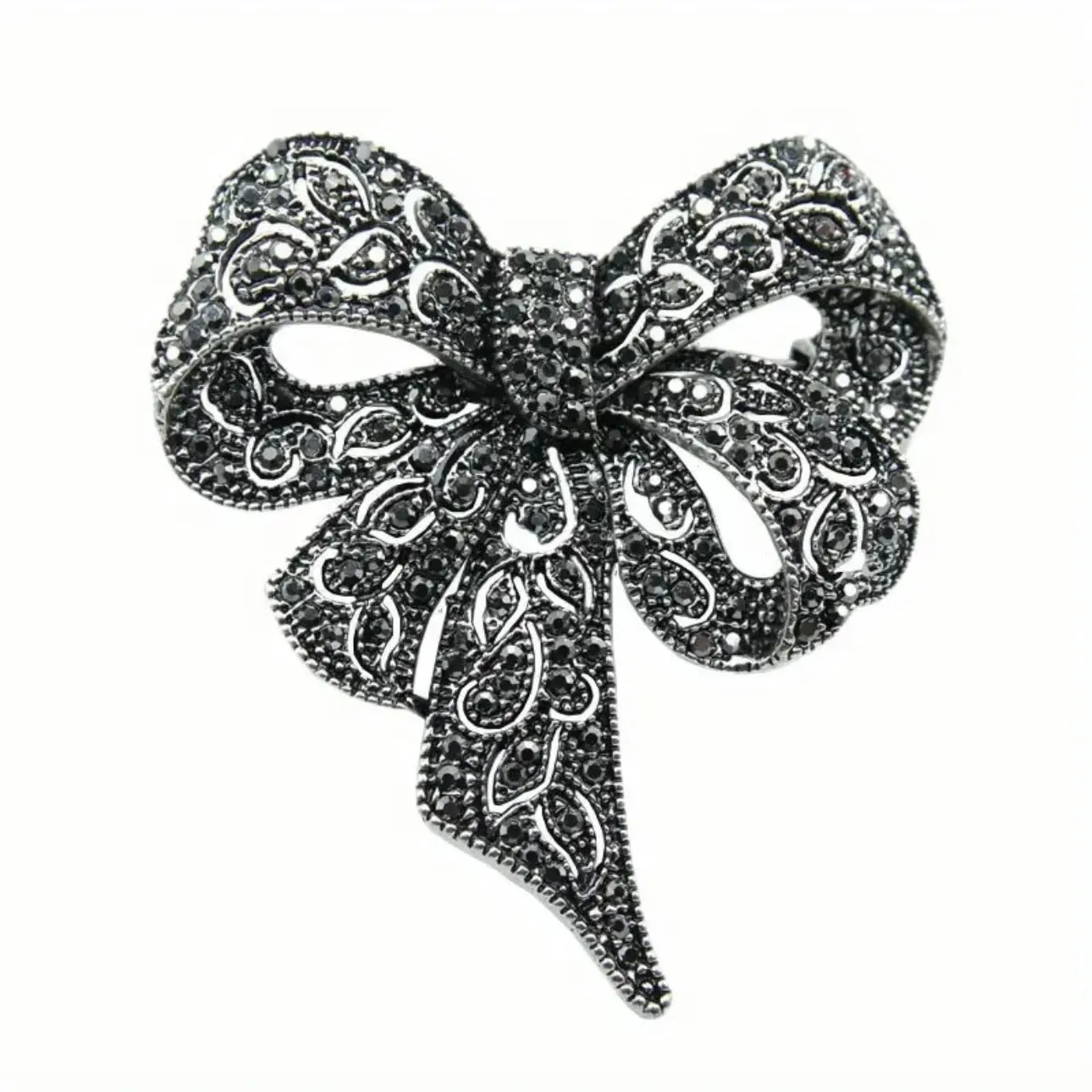 Black Bow Brooch Pin