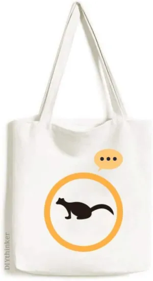 Black Polecat Animal Portrayal Expression Gift Sack Canvas Tote Shoulder Bag