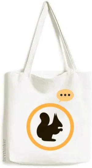 Black Squirrel Animal Portrayal Expression Gift Sack Canvas Tote Shoulder Bag