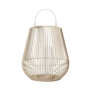 Blomus Lantern - Powder Coated Steel in Sand-Beige: Small 46x53cm Nidea