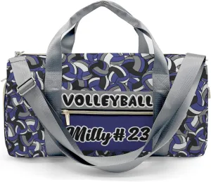 Blue Grey Black Volleyball Customized Duffel Bags Weekender Overnight Bag Travel Bag Personalized Gift Gym Bags School Bag