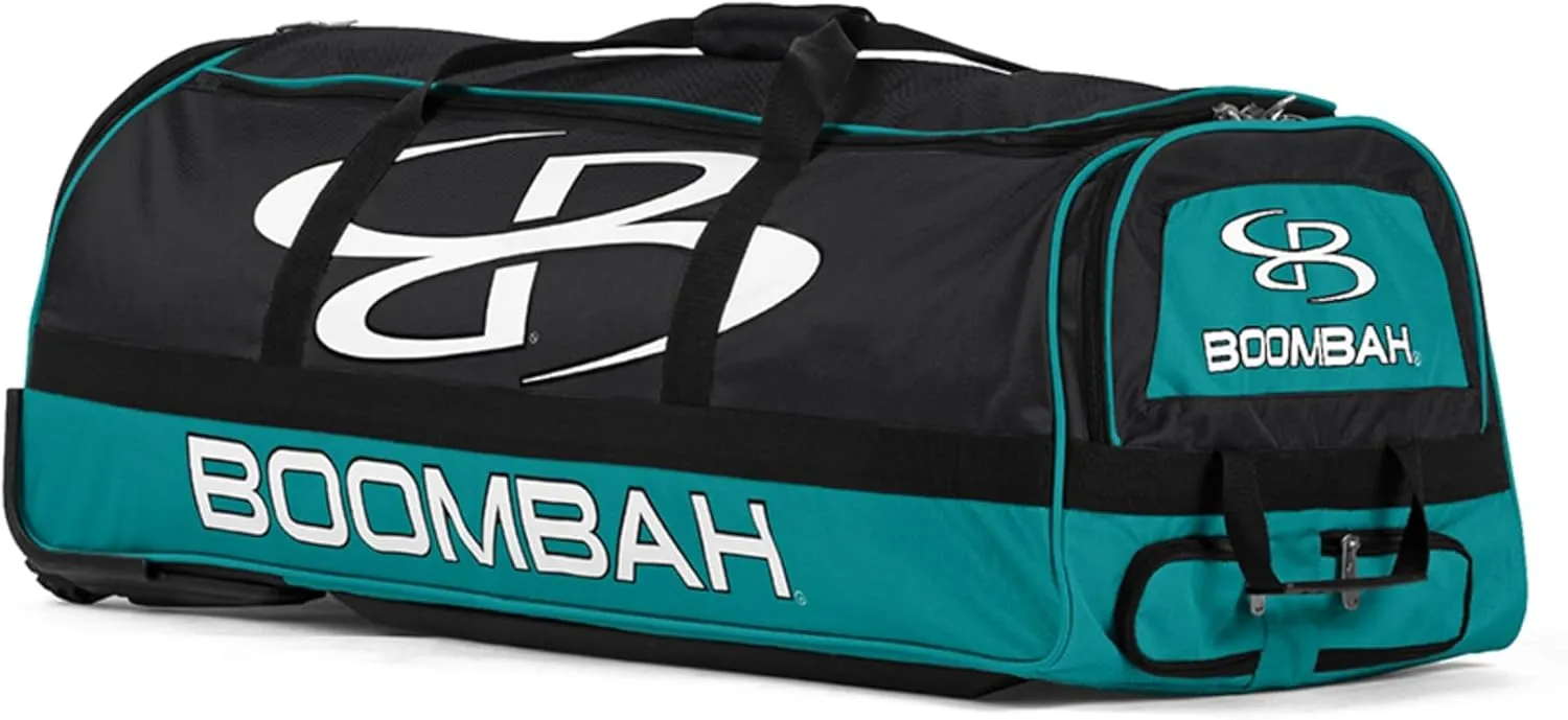 Boombah Brute Rolling Bat Bag - 35" x 15" x 12-1/2" - Multiple Color Options - Holds 4 Bats and Room for Gear - Wheeled Bag