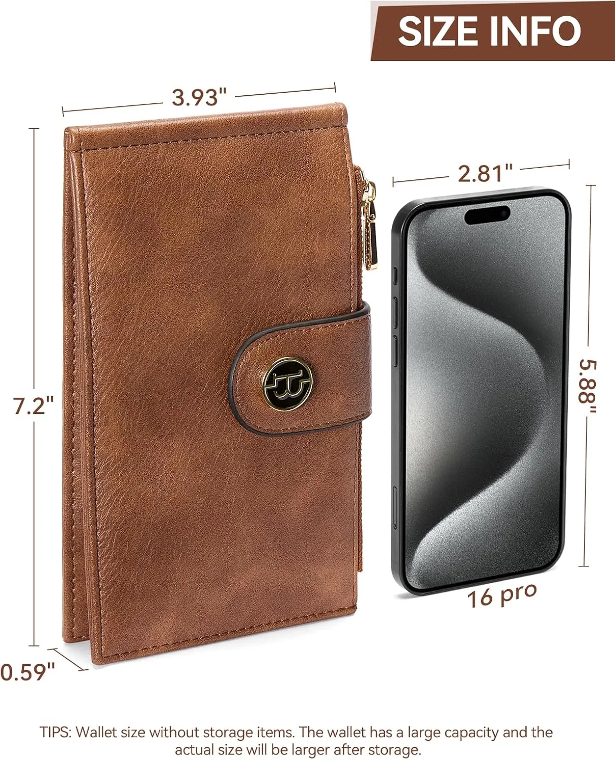 BOSTANTEN Leather Wallets for Women RFID Blocking Slim Bofild Purse Card Holder with Zipper Pocket