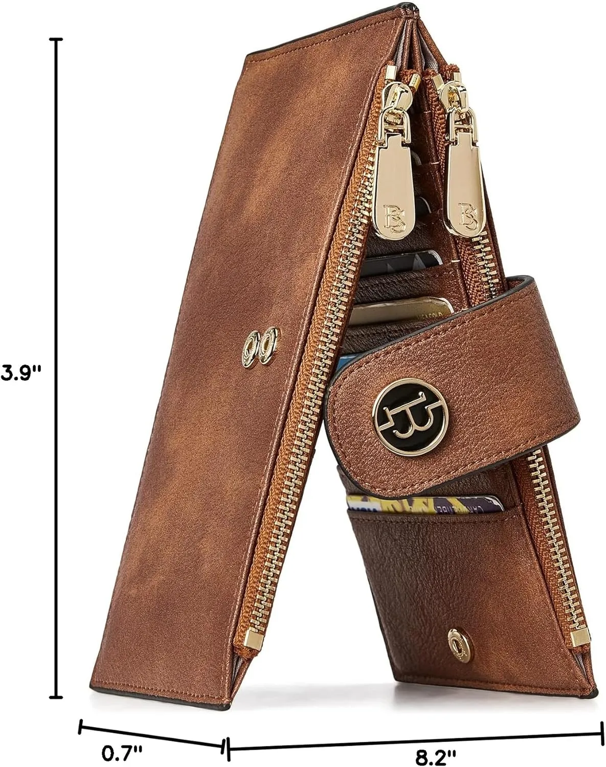 BOSTANTEN Leather Wallets for Women RFID Blocking Slim Bofild Purse Card Holder with Zipper Pocket