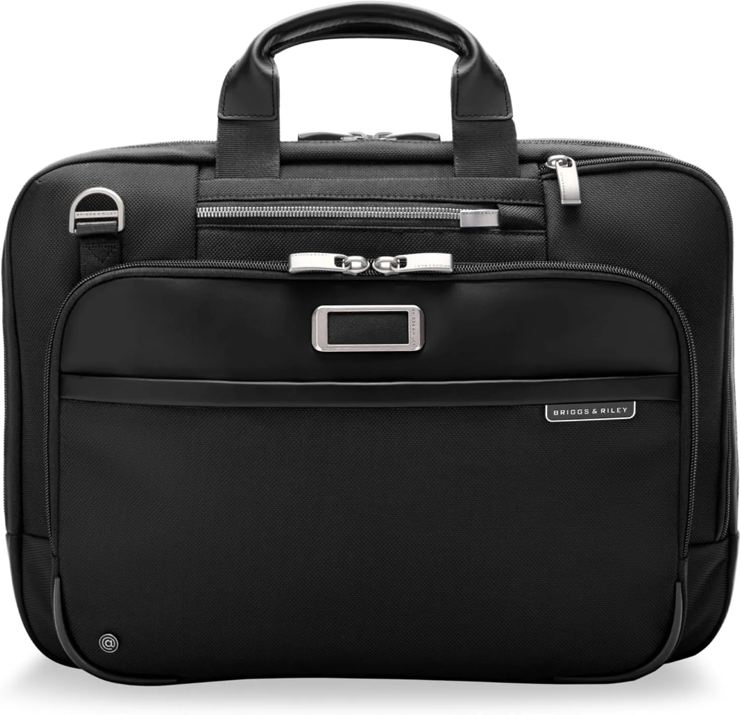 Briggs & Riley Medium Expandable Briefcase - Laptop Bag for Work & Travel, Briefcases for Men & Women, Includes Shoulder Strap, Self-Repairing Zipper, Fits up to 15" Computer - @work Collection, Black