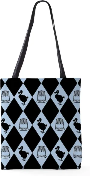 CafePress Dodo Thimble Pattern_13 5X18 18"x18" Reusable Grocery Shopping Sling Tote Bag