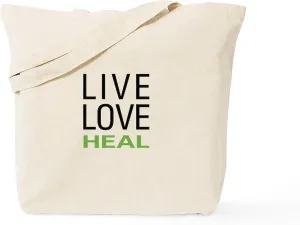 CafePress Live Love Heal Tote Bag Reusable Natural Beige Canvas Shopping Bag