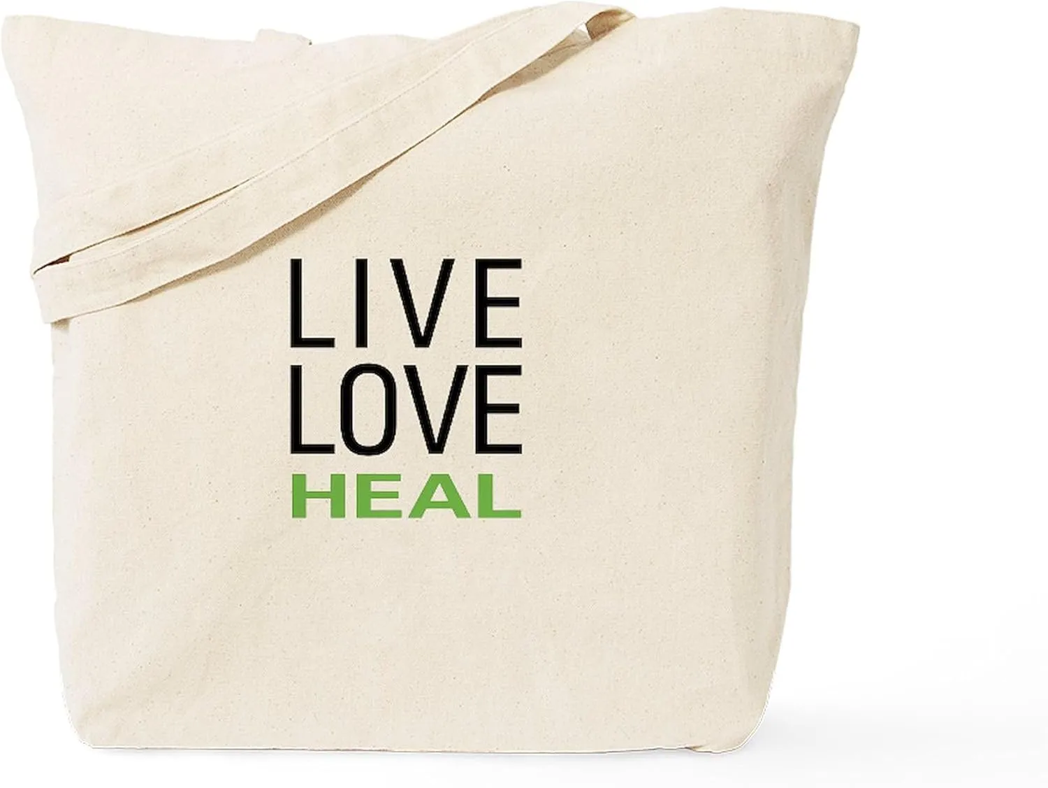 CafePress Live Love Heal Tote Bag Reusable Natural Beige Canvas Shopping Bag