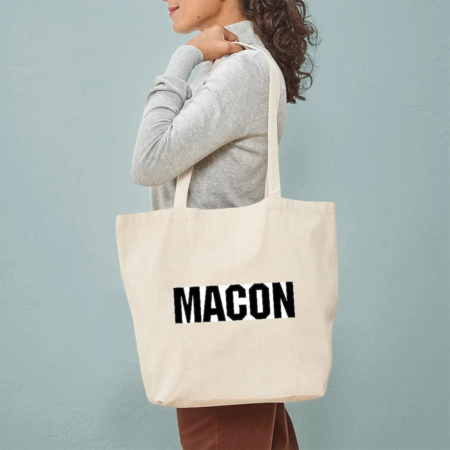 CafePress Macon, Georgia Tote Bag Natural Canvas Tote Bag, Reusable Shopping Bag