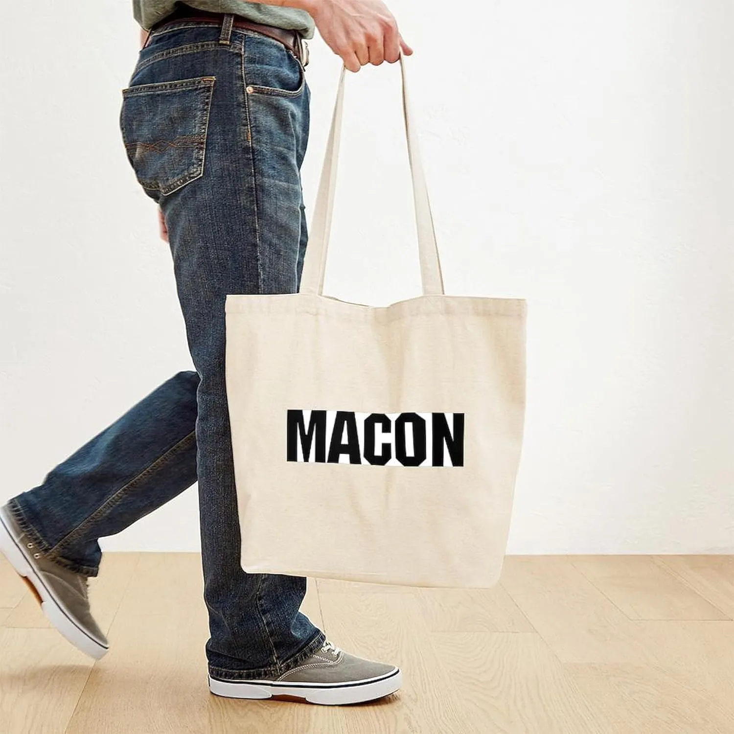 CafePress Macon, Georgia Tote Bag Natural Canvas Tote Bag, Reusable Shopping Bag