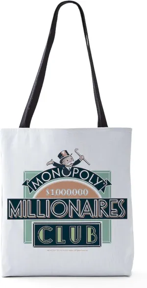 CafePress Monopoly Millionaire's Club Logo 18"x18" Reusable Grocery Shopping Sling Tote Bag