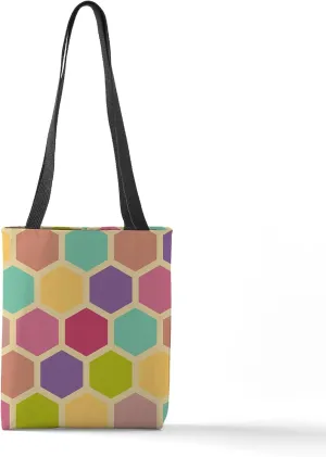 CafePress Pastel Hexagon Pattern 13"x13" Reusable Grocery Shopping Sling Tote Bag