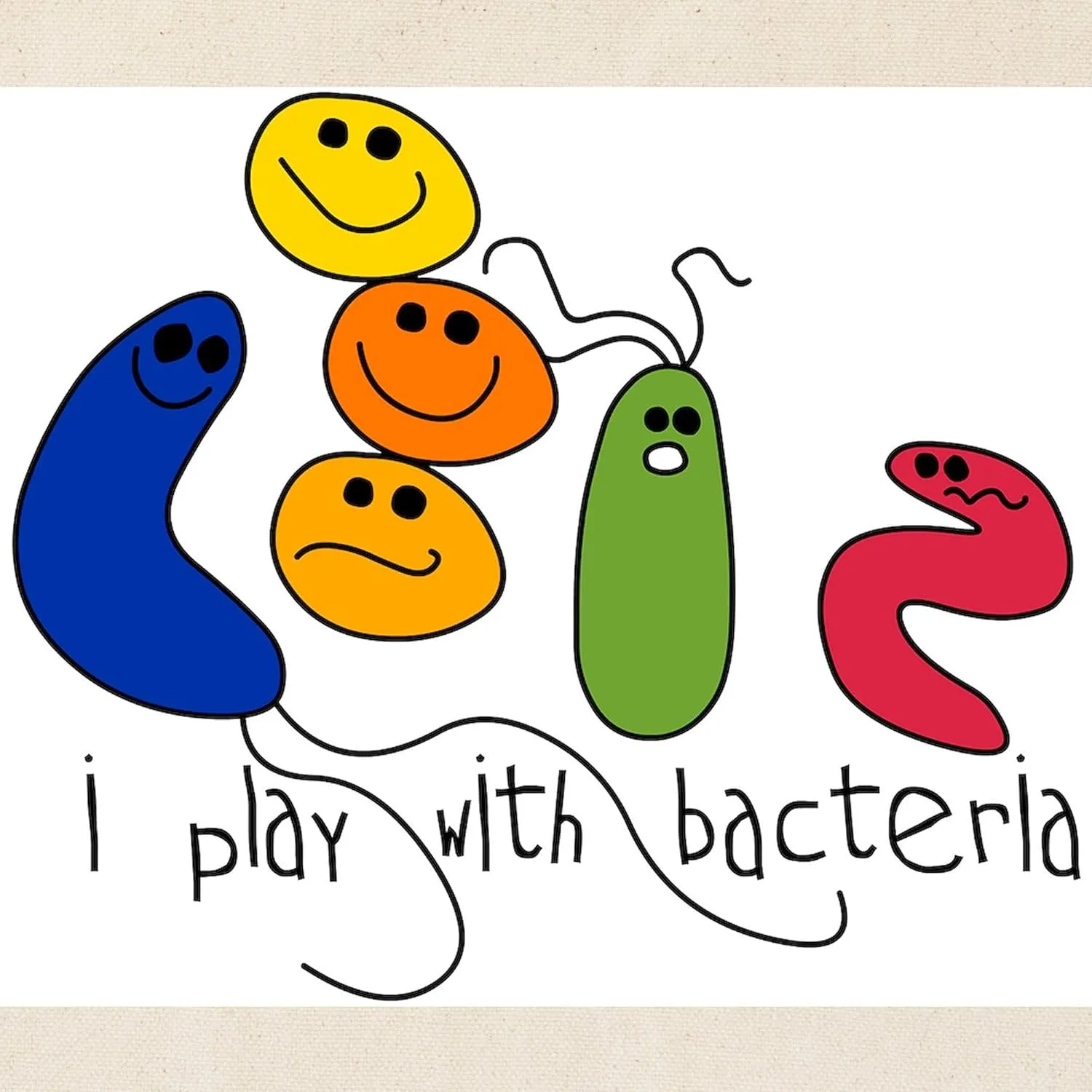 CafePress Play With Bacteria Tote Bag Natural Canvas Tote Bag, Reusable Shopping Bag