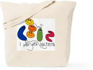 CafePress Play With Bacteria Tote Bag Natural Canvas Tote Bag, Reusable Shopping Bag