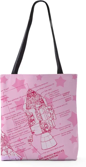 CafePress Space Capsule Pink_B 18"x18" Reusable Grocery Shopping Sling Tote Bag