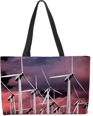 CafePress Wind Turbines 24"x13" Large Weekender Tote