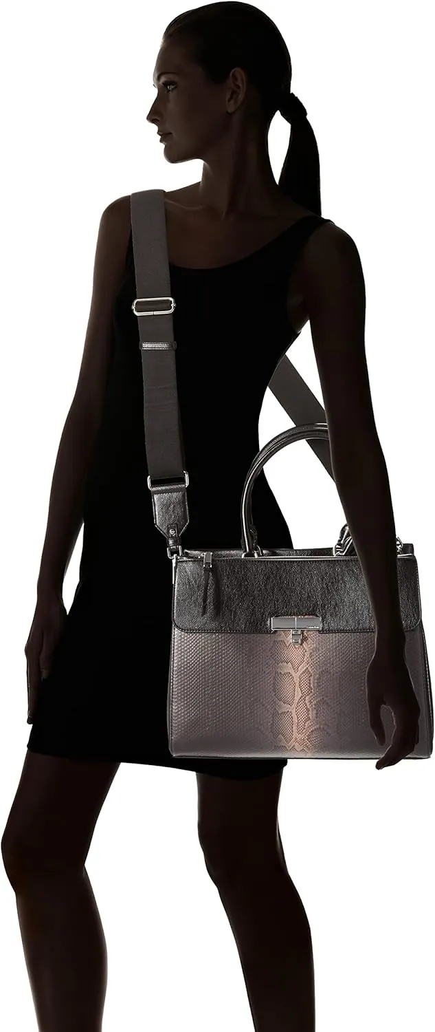 Calvin Klein Becky Tote Bag – 2 in 1, Vegan Leather, Monogram, 3 Pockets