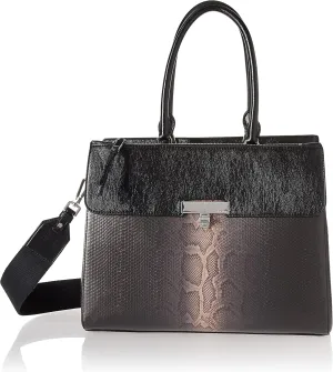 Calvin Klein Becky Tote Bag – 2 in 1, Vegan Leather, Monogram, 3 Pockets