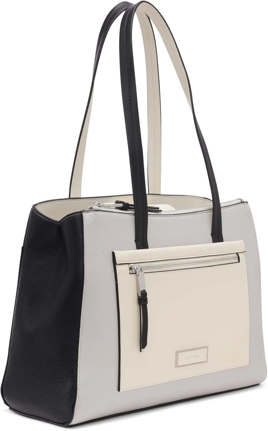 Calvin Klein Women's Hadley Tote Bag – 2 in 1, Vegan Leather, 5 Pockets
