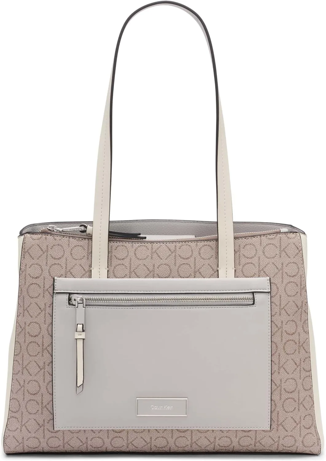 Calvin Klein Women's Hadley Tote Bag – 2 in 1, Vegan Leather, 5 Pockets