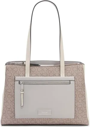 Calvin Klein Women's Hadley Tote Bag – 2 in 1, Vegan Leather, 5 Pockets