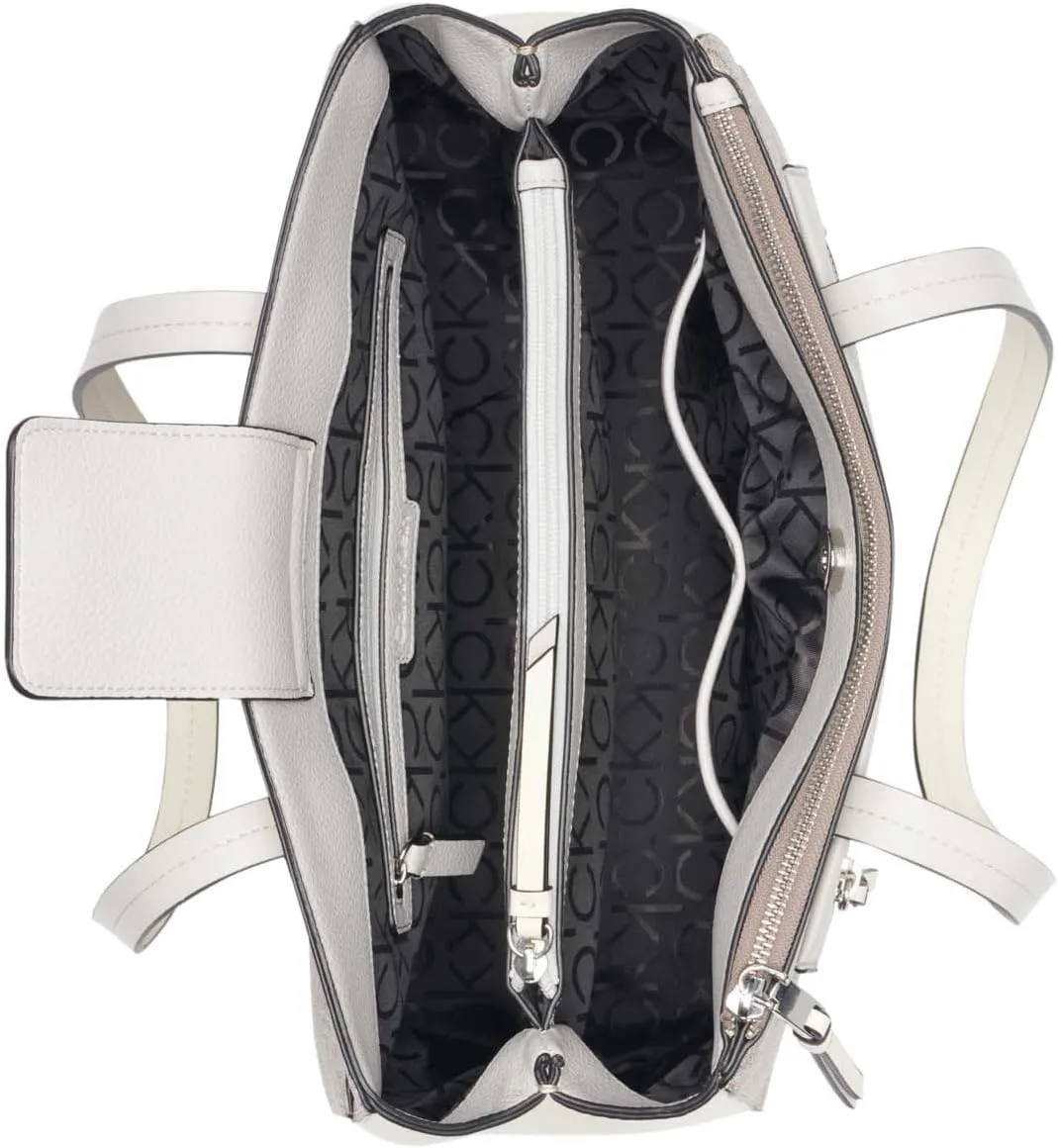 Calvin Klein Women's Hadley Tote Bag – 2 in 1, Vegan Leather, 5 Pockets