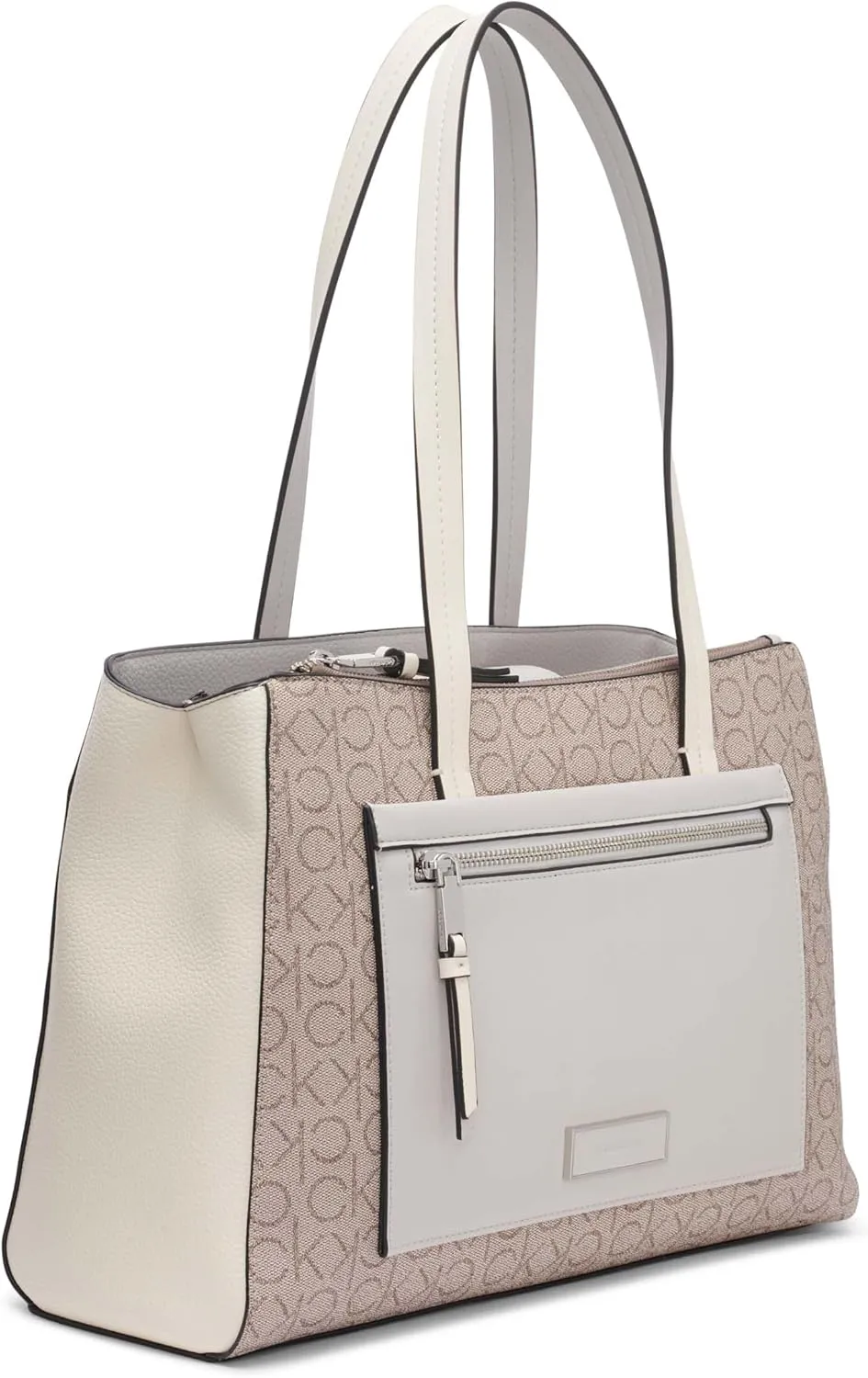 Calvin Klein Women's Hadley Tote Bag – 2 in 1, Vegan Leather, 5 Pockets