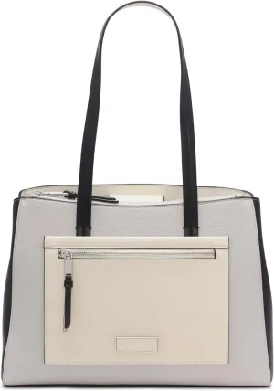 Calvin Klein Women's Hadley Tote Bag – 2 in 1, Vegan Leather, 5 Pockets
