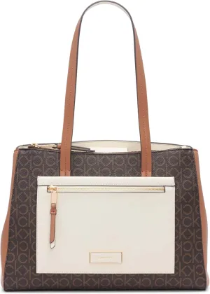 Calvin Klein Women's Hadley Tote Bag – 2 in 1, Vegan Leather, 5 Pockets