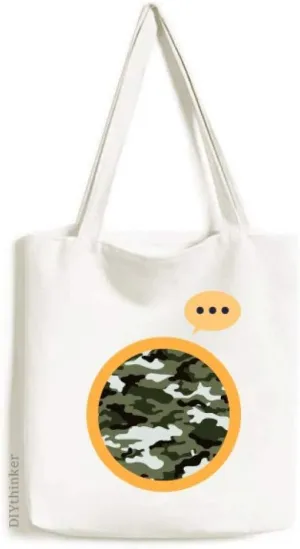 Camouflage Line Art Grain Illustration Pattern Expression Gift Sack Canvas Tote Shoulder Bag