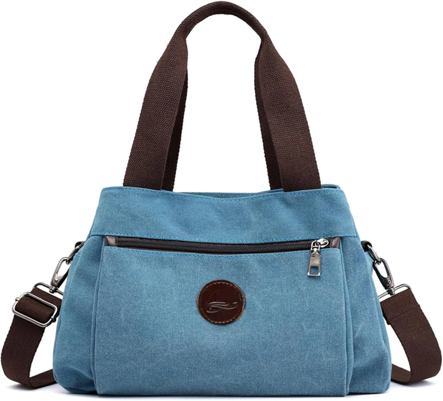 Canvas Hobo Crossbody Bag for Women - Multi-Compartment Tote Purse Campare with Adjustable Strap Hangbags Bags