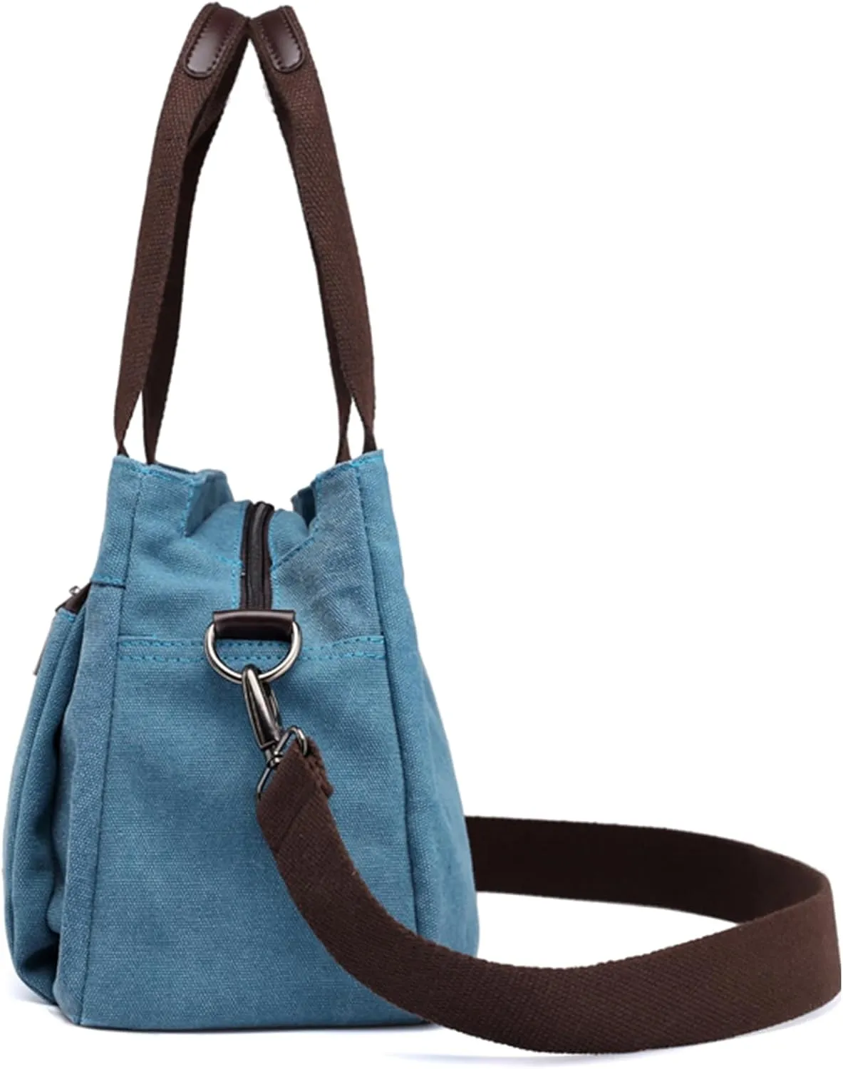 Canvas Hobo Crossbody Bag for Women - Multi-Compartment Tote Purse Campare with Adjustable Strap Hangbags Bags