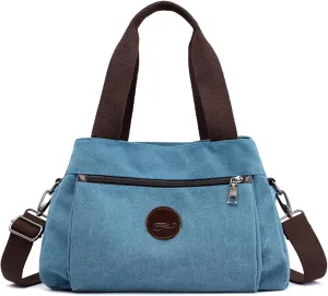 Canvas Hobo Crossbody Bag for Women - Multi-Compartment Tote Purse Campare with Adjustable Strap Hangbags Bags