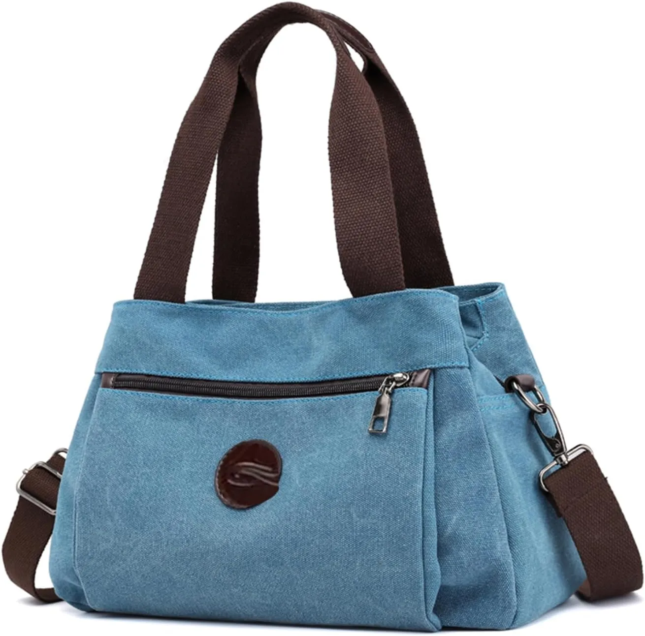 Canvas Hobo Crossbody Bag for Women - Multi-Compartment Tote Purse Campare with Adjustable Strap Hangbags Bags