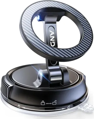 Car Phone Holder for Magsafe [78 LBS Strongest Suction & 2400gf Strongest Magnetic] 360° Adjustable Car Phone Mount, Phone Holders for Your Car for iPhone 16 Pro Max 15 14 13 12 Plus (Carbon Fiber)