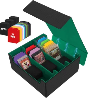 Card Storage Box for Trading Cards, 2600  Commander Deck Box, Storage Box Fits Toploader and One-Touch, Card Organizer for TCG, MTG, Sports Cards, with Card Dividers & Stoppers