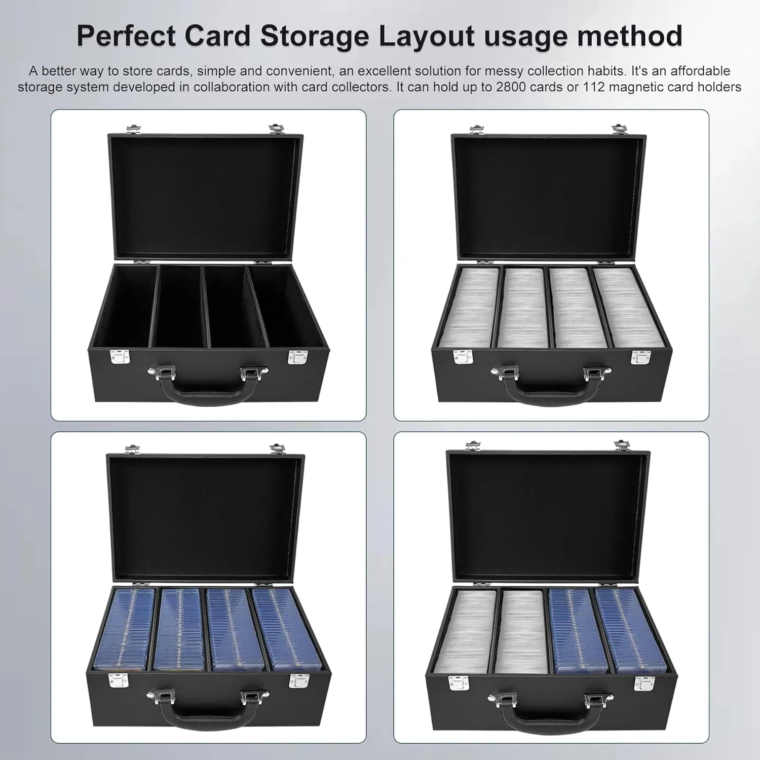 Card Storage Box for Trading Cards，2800  Card Deck Case for Trading Cards,Leather Closure Commander Card Storage Box,Protectors Fit for YuGiOh, MTG and Sport Cards