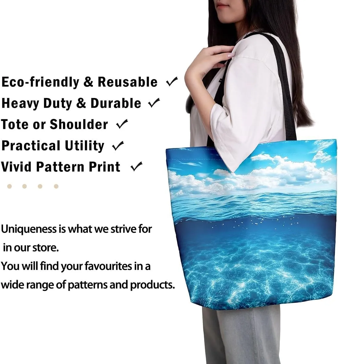Cartoon Canvas Tote Bag Aesthetic for Women Girls,Cute Animals Reusable Grocery Handbag