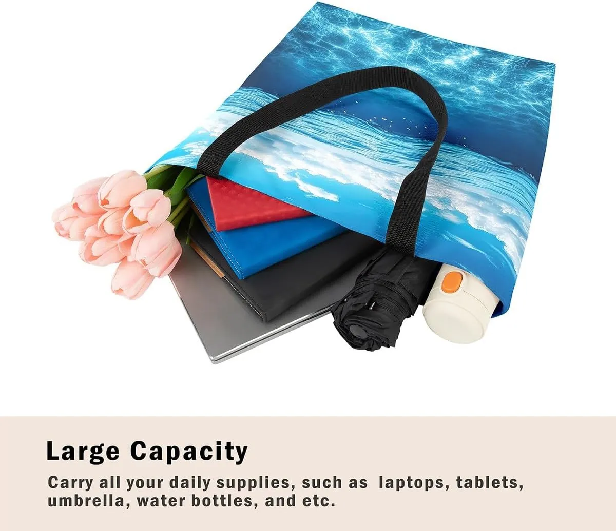 Cartoon Canvas Tote Bag Aesthetic for Women Girls,Cute Animals Reusable Grocery Handbag