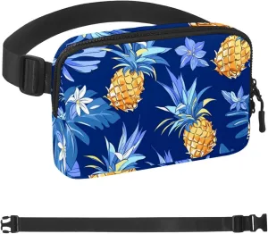 Cartoon Pineapple Design Pattern Unisex Style Fanny Pack: Fashion Waist Packs, Crossbody Bags Sport Slim Fashionable for Jogging Hiking Hiker Woman Man