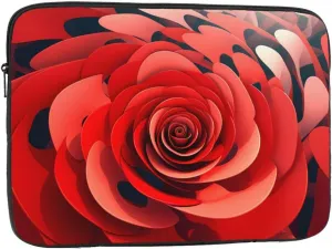 Cartoon Red Flower Vortex Spiral Prints Shockproof Portable Laptop Sleeve Bag 12 inch - Protective Case for Men and Women's Business Travel, Office Daily Use