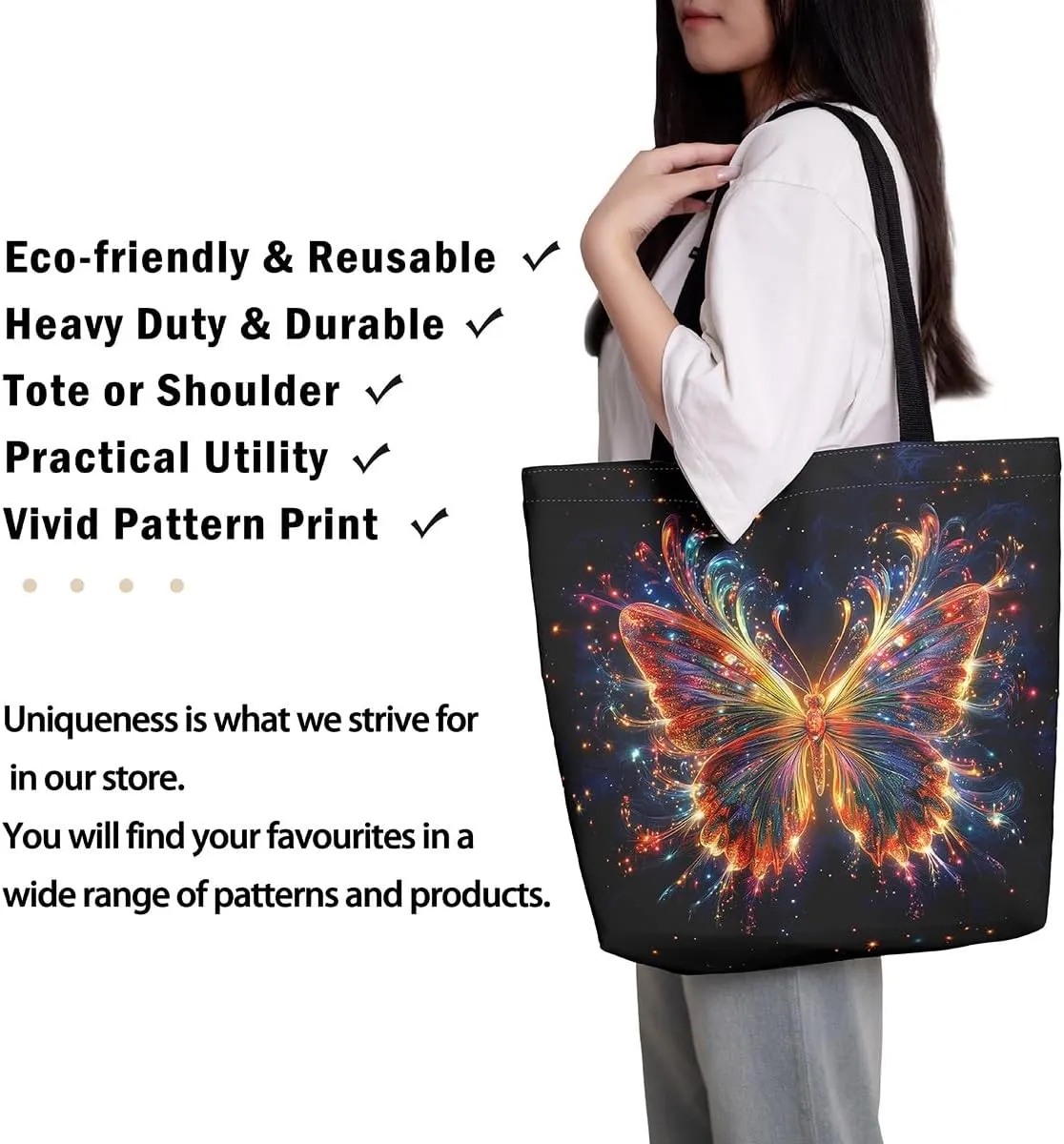Castle Fairy Ballet Bowknot Canvas Tote Bag Aesthetic for Women,Cowboy Reusable Grocery Handbag