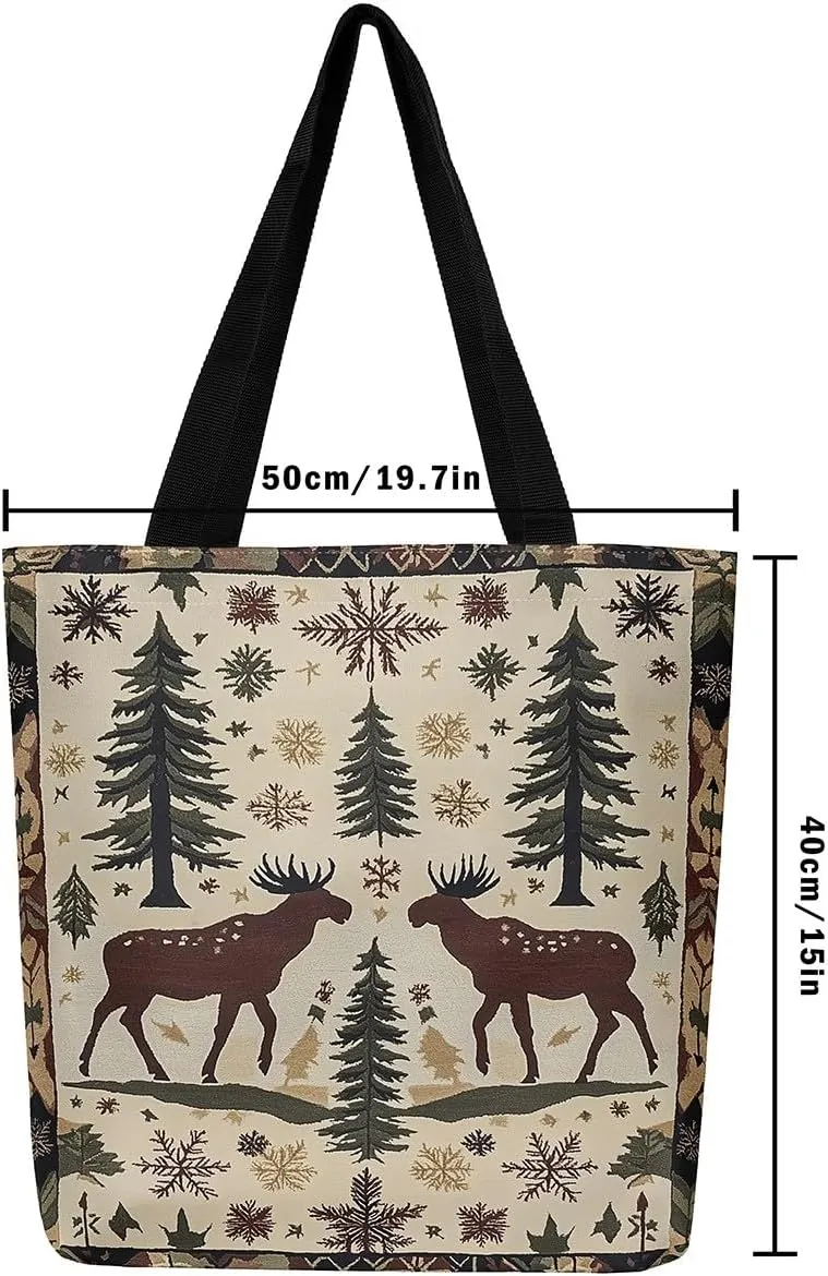Castle Fairy Dragon Canvas Tote Bag Aesthetic for Women,Cute Axolotl Reusable Grocery Handbag