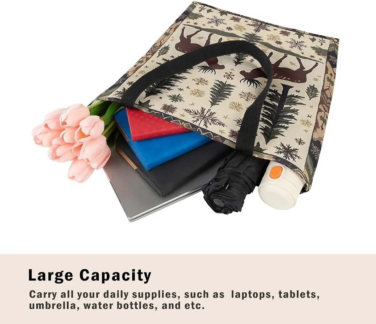 Castle Fairy Dragon Canvas Tote Bag Aesthetic for Women,Cute Axolotl Reusable Grocery Handbag