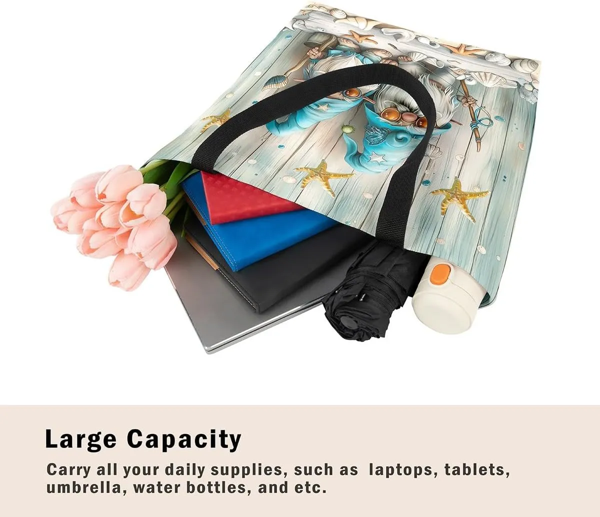 Castle Fairy Kids Teens Canvas Tote Bag Aesthetic for Women Girls,Colorful Animals Floral Reusable Grocery Handbag