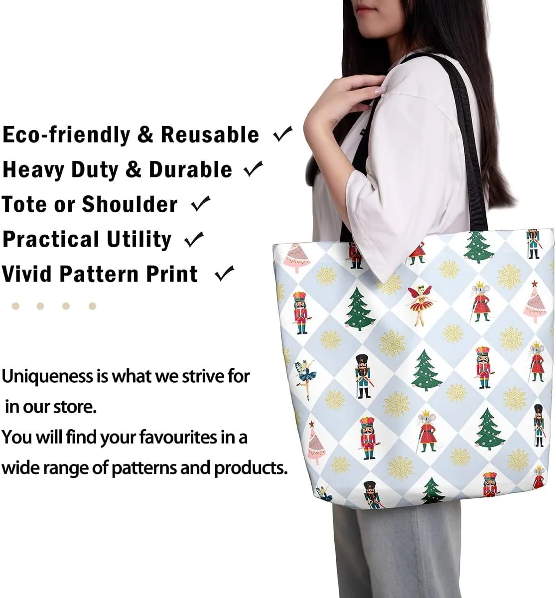 Castle Fairy Red Blue House Canvas Tote Bag Aesthetic for Women Girls