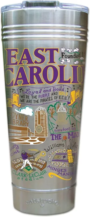 Catstudio East Carolina University Collegiate Thermal Tumbler | Triple Wall Insulation With Non Slip Bottom | Great College Travel Cup for Water, Coffee, Tea, or Smoothies